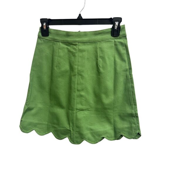 Smak Parlour Lime Green Campus Mini Skirt - Picture 2 of 7